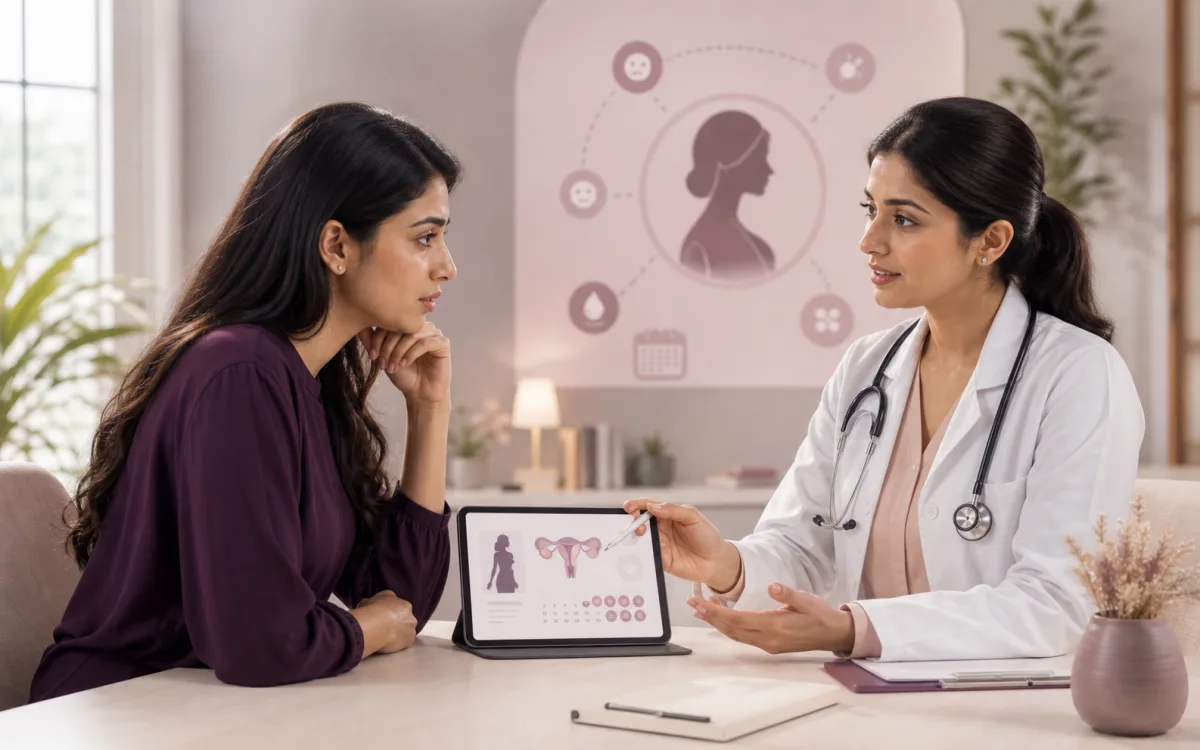 Doctor discussion about PCOS and hormones